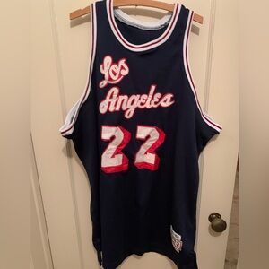 Elgin Baylor Sewn Replica Mitchell and Ness Los Angeles Basketball Jersey SZ 2XL